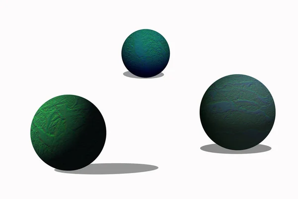 Three Dimensional Spheres White Background Illustration — Stock Photo, Image