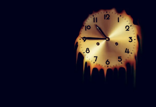 Cadran Horloge Mécanique Qui Fond Quart Onze Fois Sur Espace — Photo