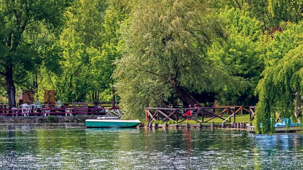 stock image Posta Fibreno lake nature reserve,landscape in the national park of Abruzzo Lazio and Molise,amid the Italian Apennine Mountains