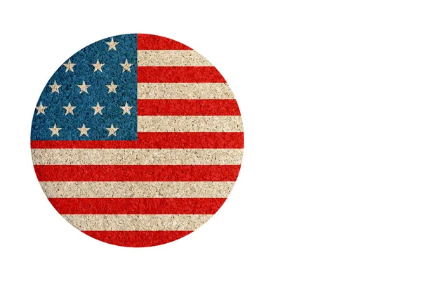 Beyaz arka planda izole edilmiş Amerikan bayrak mantar altlığı