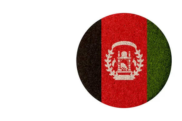 Bandera Afganistán Montaña Rusa Corcho Redonda Aislada Sobre Fondo Blanco — Foto de Stock