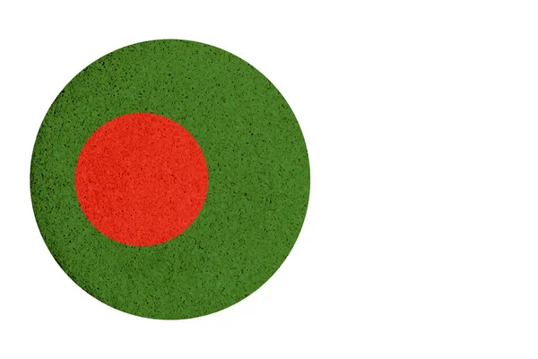 Bangladesh Flag Cork Coaster Isolated White Background Copy Space — Stock Photo, Image