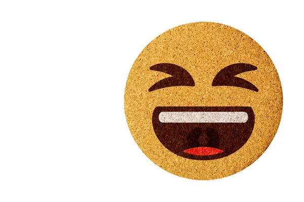 Cara Sonriente Con Boca Abierta Emoji Montaña Rusa Corcho Redondo —  Fotos de Stock