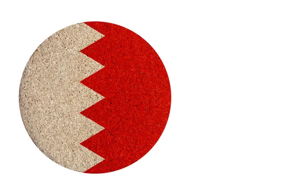 Bandera Bahréin Montaña Rusa Corcho Redonda Aislada Sobre Fondo Blanco — Foto de Stock