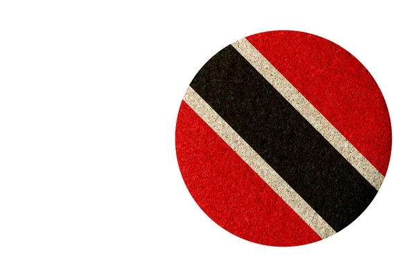 Bandeira Trinidad Tobago Montanha Russa Redonda Isolada Sobre Fundo Branco — Fotografia de Stock