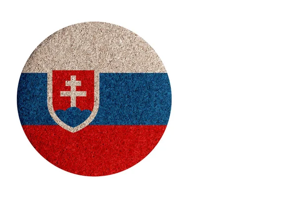 Vlag Van Slowakije Ronde Kurk Onderzetter Geïsoleerd Witte Achtergrond — Stockfoto