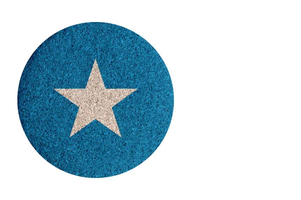 Flagga Somalia Rund Kork Underlägg Isolerad Vit Bakgrund — Stockfoto