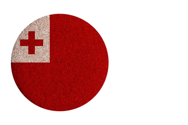 Vlag Van Tonga Ronde Kurk Onderzetter Geïsoleerd Witte Achtergrond — Stockfoto