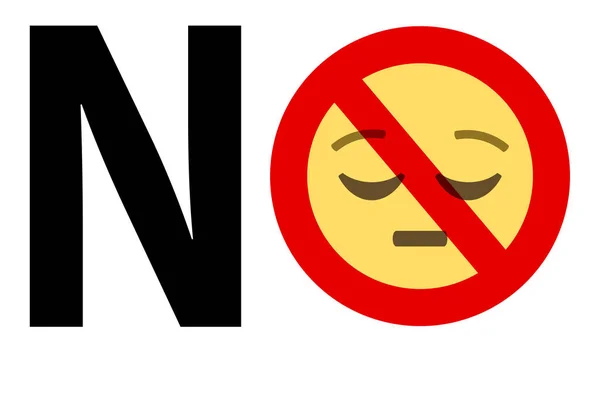 Kein Text Mit Verbotsschild Gegen Nachdenkliche Gesichts Emojis Auf Weißem — Stockvektor
