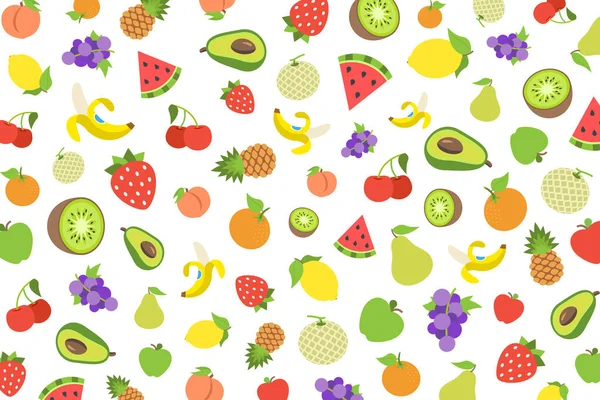 Fruit Pattern White Background Vector Illustration — Stock Vector