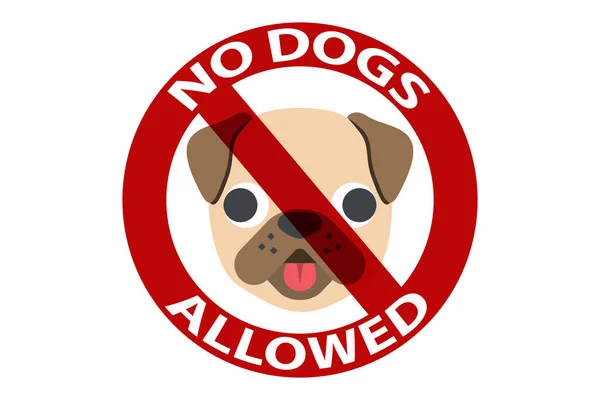 Sinal Proibição Com Texto Não São Permitidos Cães Contra Rosto —  Vetores de Stock