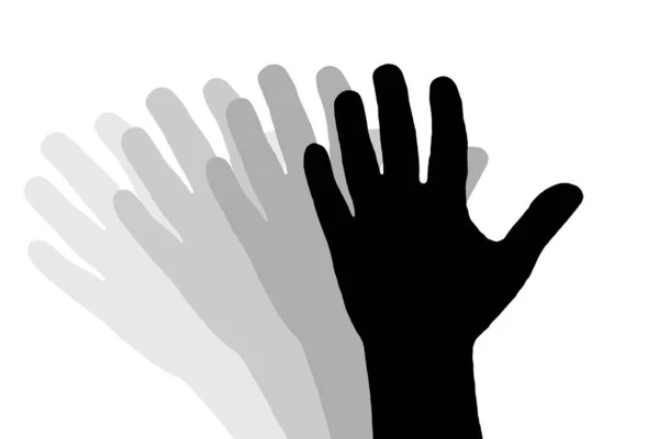 Blurred Motion Hand Silhouette White Background Vector Illustration — Stock Vector