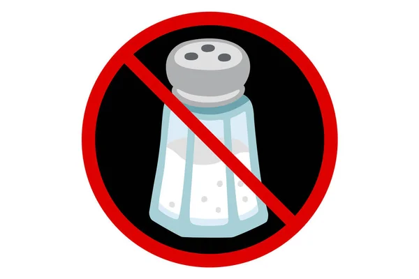 Prohibition Sign Salt Shaker White Background — Stock Vector