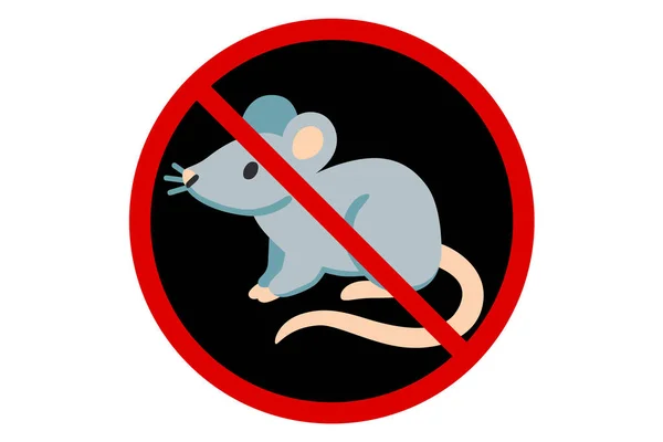 Sinal Proibição Contra Mouse Fundo Branco Ilustração Vetorial —  Vetores de Stock