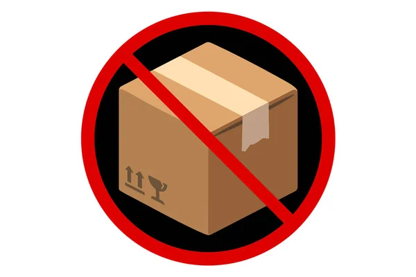 Verbotsschild Gegen Verpackung Auf Weißem Hintergrund Vektorabbildung — Stockvektor
