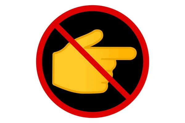 禁止牌 禁止用食指指向右边的手 矢量图解 — 图库矢量图片