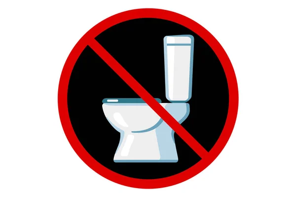 Förbud Skylt Mot Toalett Vit Bakgrund Vektor Illustration — Stock vektor