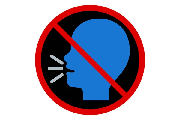 Απαγορευτικό Σήμα Κατά Μιλώντας Κεφάλι Λευκό Φόντο Διανυσματική Απεικόνιση — Διανυσματικό Αρχείο