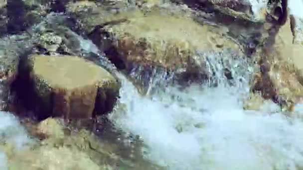 Agua Corriente Fresca Clara Transparente Del Arroyo Mollarino Afluente Del — Vídeos de Stock