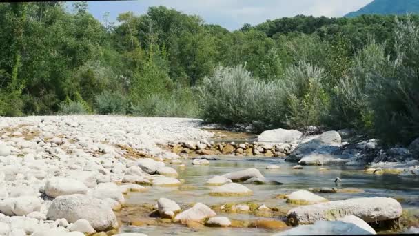 Summer Landscape Mollarino Stream Tributary Melfa River Picinisco Italian Apennine — Stock Video