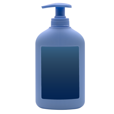 Metin için etiket kopyalama alanı olan izole sabun dağıtıcısı şişesi.