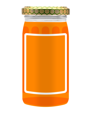 Metin için etiket kopyalama alanı olan Honey Jar, izole ürün modeli.