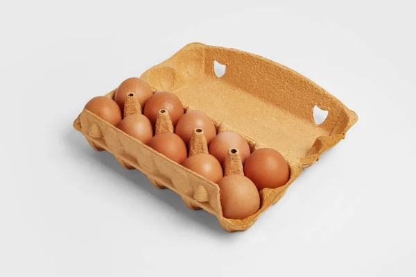 鸡蛋在盒子里 — 图库照片