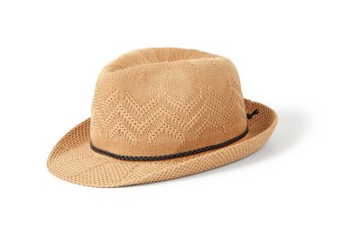 Beyaz arka plan üzerinde izole plaj şapka
