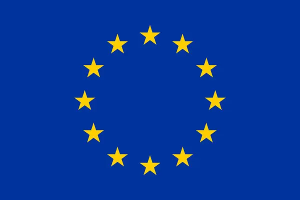 European Union Flag Vector Blue Yellow Flag — Stock Vector