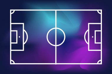 Mavi arkaplanda futbol sahası işareti