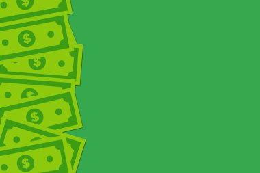 Yeşil arka planda dolar. Geçmişi. finanslar