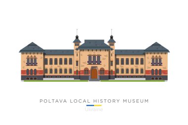 Poltava Yerel Tarih Müzesi. Ukrayna modern. vektör