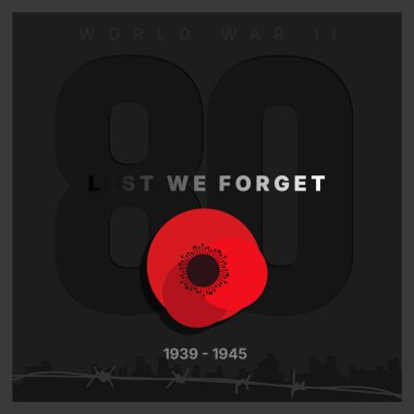 lest we forget. 80th anniversary of the victory over Nazism. World War II, Day of Remembrance and Reconciliation clipart