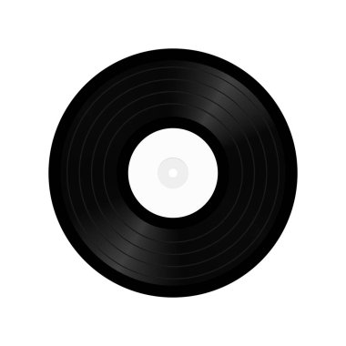 Beyaz arka planda plak kaydı. Vektör illüstrasyonu