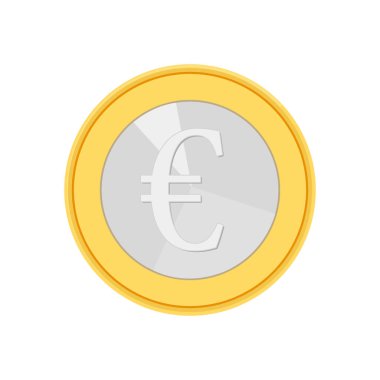 Bozuk para. Avro. Avrupa 'nın parası. vektör illüstrasyonu