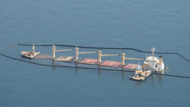 Katalán Öböl Gibraltar 2022 Szeptember Ömlesztettáru Szállító Hajó Amely Összeütközött — Stock videók