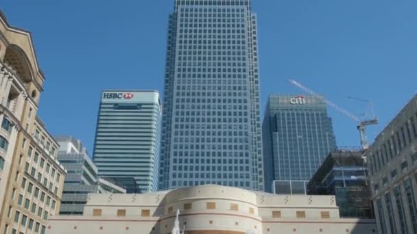 Canary Wharf London 11Th August 2022 Slow Motion Panning View — Stok video