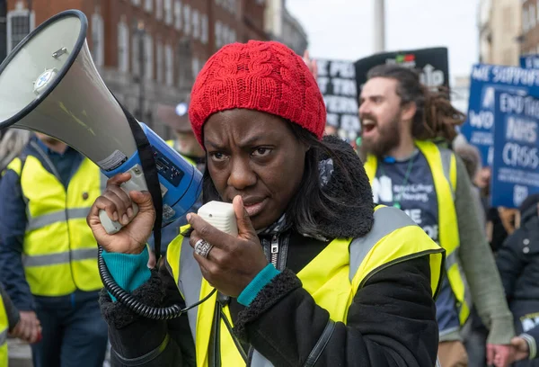 Londra Regno Unito Marzo 2023 Manifestanti Alla Sos Nhs National — Foto Stock