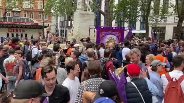 Лондон Велика Британія Липня 2023 Члени Спілки Акціонерів Мітингу Equity — стокове відео