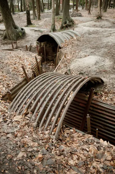 Stock image The preserved World War One allied trenches and dugouts at Sanctuary Wood, Flanders, Ypres, Belgium.