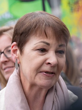 London, UK. 22nd June 2024. Caroline Lucas Green Party MP attending the Restore Nature Now protest demonstration in London, calling for urgent political action on the nature and climate emergencies. clipart