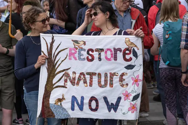 Londra, İngiltere. 22 Haziran 2024. Çevre protestocusu, Londra 'daki 