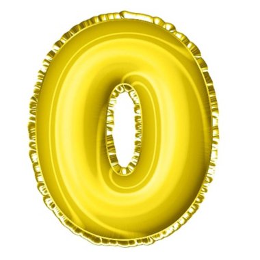3 boyutlu sarı balon folyo numarası 0