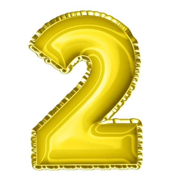 Render Yellow Balloon Foil Number — Stock Photo, Image