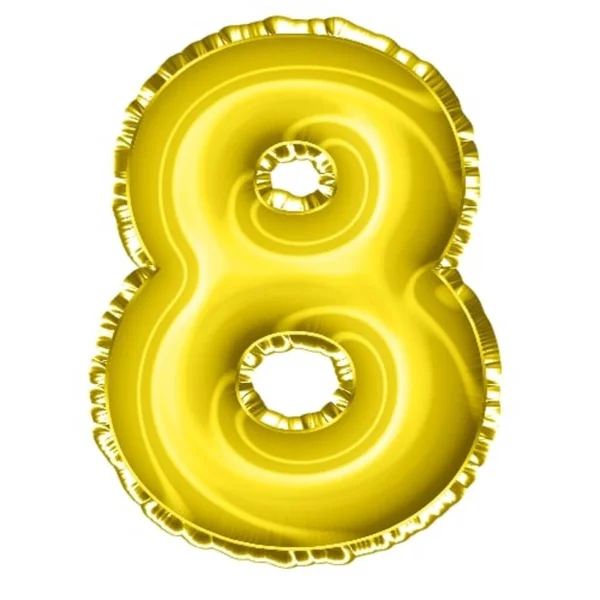 Vykreslit Žlutý Balónek Číslo — Stock fotografie