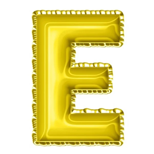 Renderowania Żółtej Folii Balonowej Litera Alfabetu — Zdjęcie stockowe