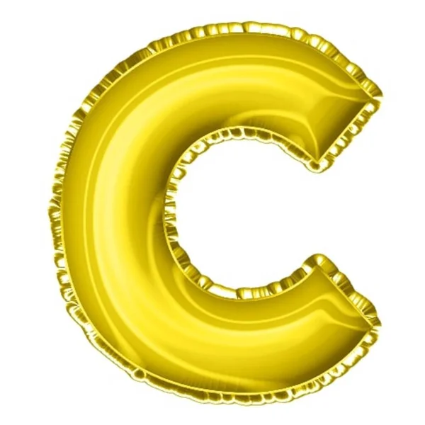 Renderowania Żółtej Folii Balonowej Litera Alfabetu — Zdjęcie stockowe