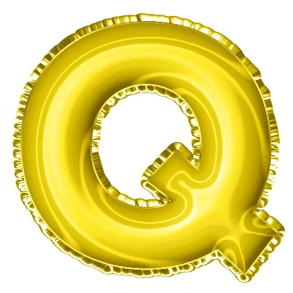 Render Yellow Balloon Foil Alphabet Letter — Stock Photo, Image