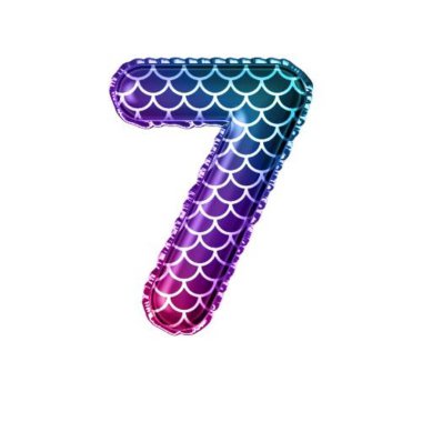 3D rengarenk deniz kızı ölçekli balon folyo numarası 7
