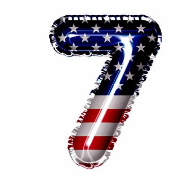balon folyo doğum günü amerika bayrağı numara 7
